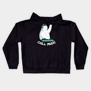 Chill Music DJ Polar Bear Kids Hoodie